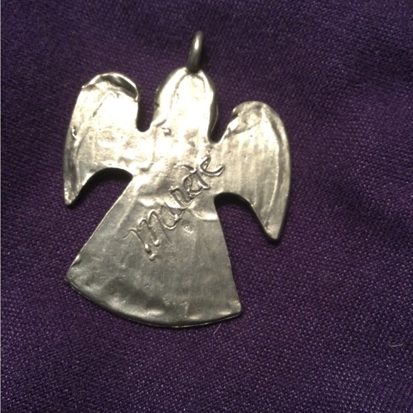 Signed MARCIE Pewter Angel with Heart Pendant for Necklace. - Picture 5 of 5